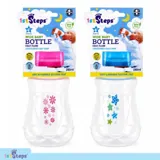 Baby Bottle Wide Neck Side Grip 280ml 6mths+ Fast Flow Silicone Teat Pink & Blue Bpa Free – image 4