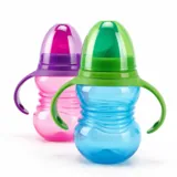 Trainer Sippy Cup with Removable Handles 265ml 6mths+ Pink/Purple & Blue/Green Bpa Free – image 1