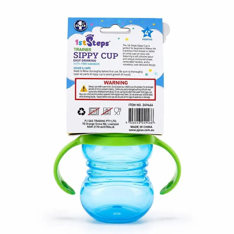 Trainer Sippy Cup with Removable Handles 265ml 6mths+ Pink/Purple & Blue/Green Bpa Free – image 3