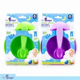 Bowl with Spoon & Travel Lid 13.5cm X 4.5cm Purple & Green Bpa Free – image 4