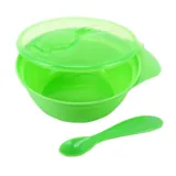 Bowl with Spoon & Travel Lid 13.5cm X 4.5cm Purple & Green Bpa Free – image 1