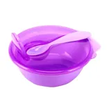 Bowl with Spoon & Travel Lid 13.5cm X 4.5cm Purple & Green Bpa Free – image 2