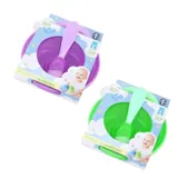 Bowl with Spoon & Travel Lid 13.5cm X 4.5cm Purple & Green Bpa Free – image 3