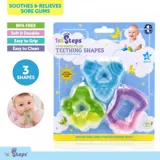 Teether Water Filled Shapes 3pk 4mths+ Blue Triangle - 7cm X 7cm, Red Rectangle - 6cm X 7cm & Green Cloud -6.5cm X 6cm Bpa Free – image 4