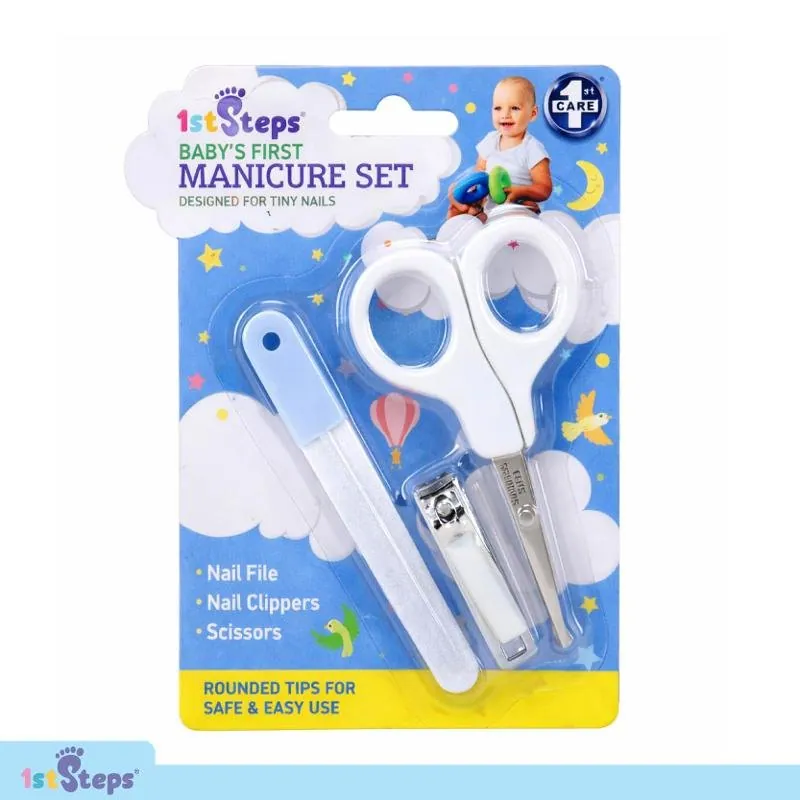 Baby Manicure Set 3pk White Includes: Nail File - 1cm X 10cm, Rounded Clippers - 1cm X 4cm & Round Tip Scissors - 5cm X 10cm – image 4