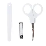 Baby Manicure Set 3pk White Includes: Nail File - 1cm X 10cm, Rounded Clippers - 1cm X 4cm & Round Tip Scissors - 5cm X 10cm – image 1