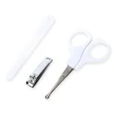 Baby Manicure Set 3pk White Includes: Nail File - 1cm X 10cm, Rounded Clippers - 1cm X 4cm & Round Tip Scissors - 5cm X 10cm – image 2