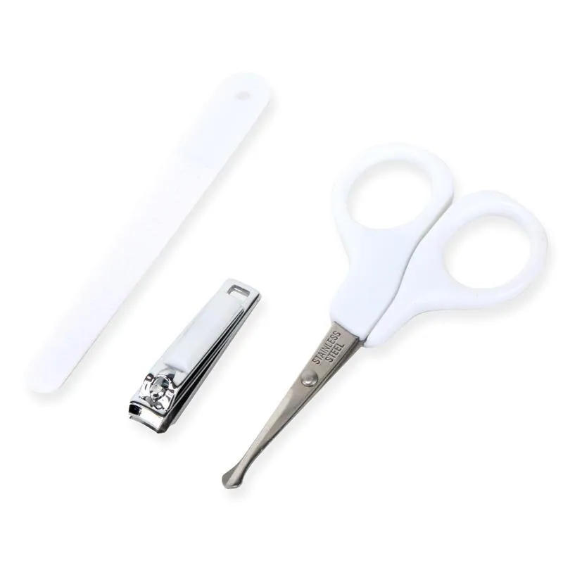 Baby Manicure Set 3pk White Includes: Nail File - 1cm X 10cm, Rounded Clippers - 1cm X 4cm & Round Tip Scissors - 5cm X 10cm – image 2