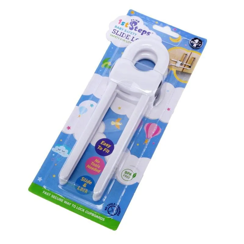 Safety Sliding Lock 1pc 18.5cm White Suitable for Mushroom or D-Shape Handles White – image 3