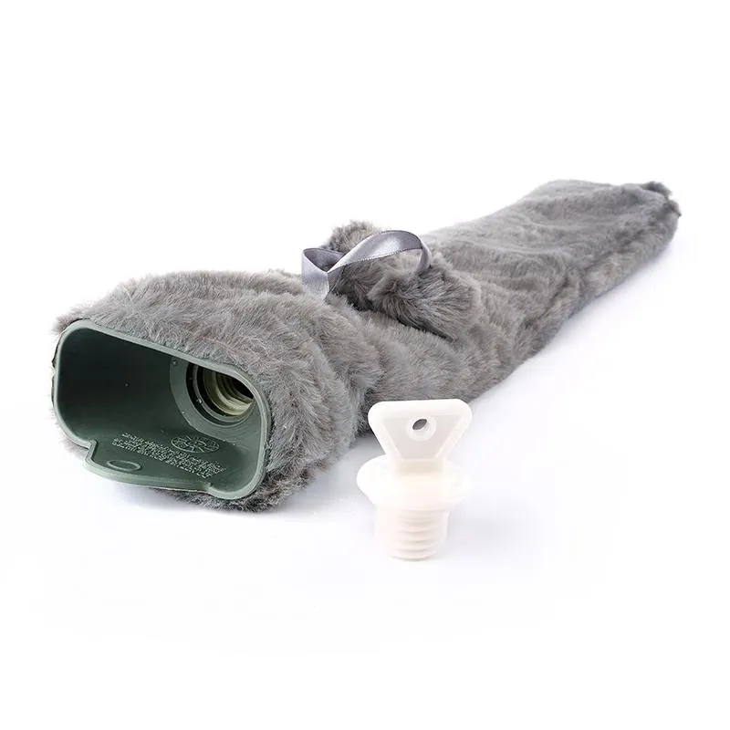 Hot Water Bottle Long with Cover 1l 57cm X 9cm Grey & Cream – image 2