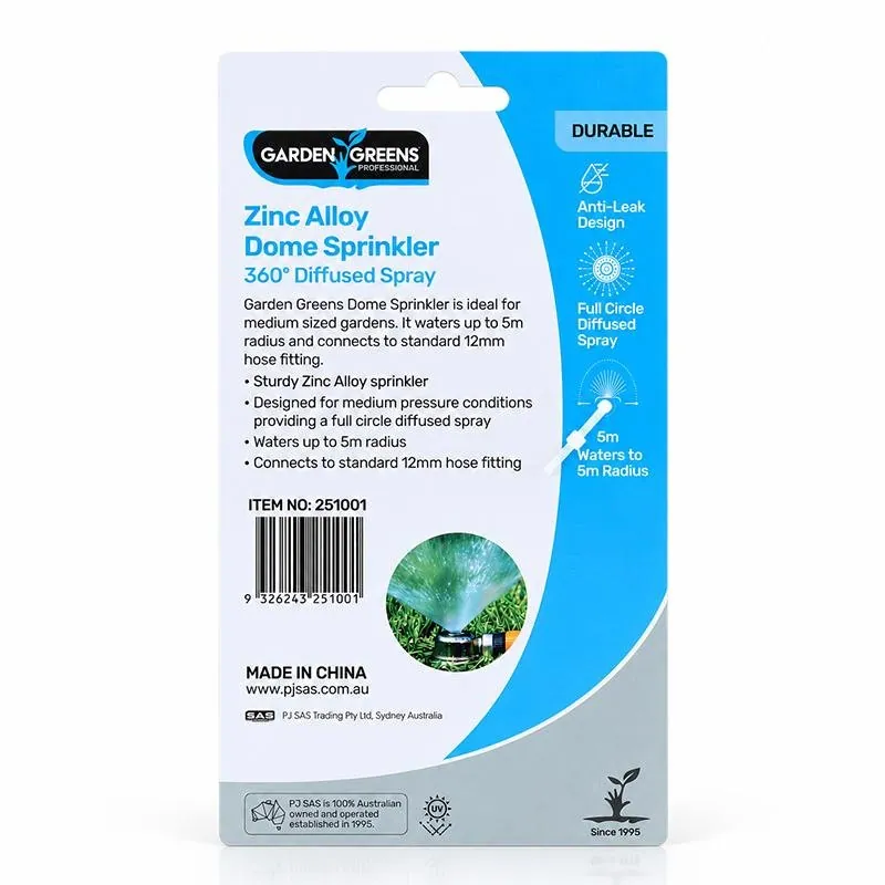 Sprinkler Dome 8cm X 7.5cm Silver Suits: 12mm Hose – image 3