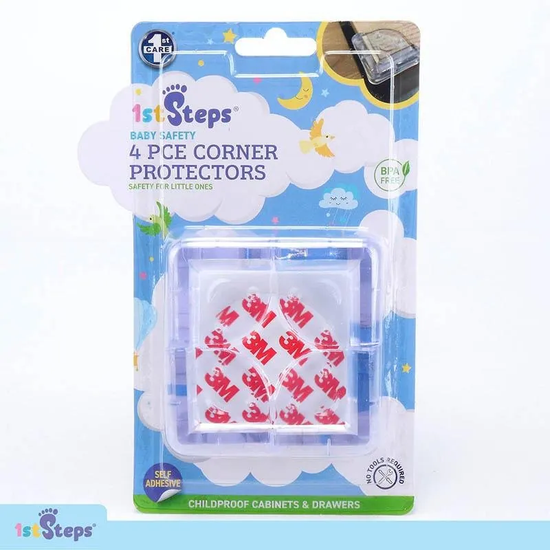 Safety Corner Protectors with Adhesive 4pc 4cm X 4cm (Each) Clear – image 4