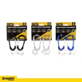 Carabiner Hook 2pc with 3 Keyrings 72mm X 5.6mm (Blue, Silver & Black) – image 4