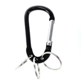 Carabiner Hook 2pc with 3 Keyrings 72mm X 5.6mm (Blue, Silver & Black) – image 2