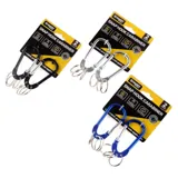 Carabiner Hook 2pc with 3 Keyrings 72mm X 5.6mm (Blue, Silver & Black) – image 3