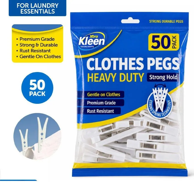 Pegs 50pk Heavy Duty Premium - Plastic - White – image 3