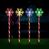 Christmas Stake Light Solar Candy Cane Snowflake 4pk 4LED 11.8cm X 10.4cm X 60cm 5m Total Length 1 Function Colour Changing – image 2