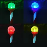 Christmas Stake Light Solar Candy Cane Crackle Ball 1LED 7cm X 5.5cm X 34cm Multi Colour 1 Function Colour Changing – image 2