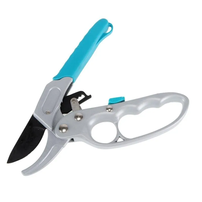 Premium Secateurs Ratchet Pruning 20cm X 8.5cm X 1.5cm Blue & Grey – image 2