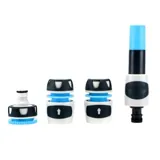 Premium Garden Hose Connector Set 4pc Includes: Adjustable Nozzle, Tap Adaptor & 2 X Connectors – image 1