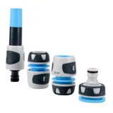 Premium Garden Hose Connector Set 4pc Includes: Adjustable Nozzle, Tap Adaptor & 2 X Connectors – image 2