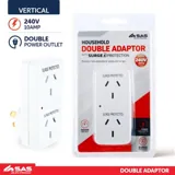 Adaptor Double with Surge Protection (Vertical) White 240V 10A Max Load 2400W – image 2