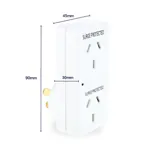 Adaptor Double with Surge Protection (Vertical) White 240V 10A Max Load 2400W – image 1