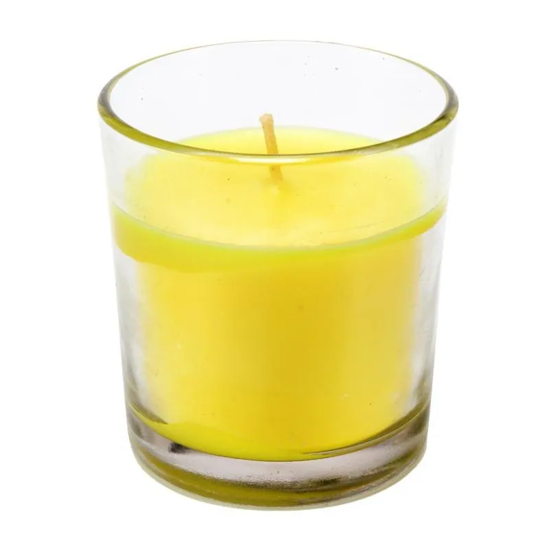 Citronella Candle in Glass Holder 1pc 6cm X 7.5cm 120g Yellow Wax Clear Glass Outdoor Use – image 2