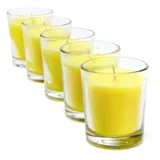 Citronella Candle in Shot Glass Holder 5pc 5cm X 6.5cm 45g Each Yellow Wax Clear Glass Outdoor UseApprox Burn Time: 8hrs Each – image 2