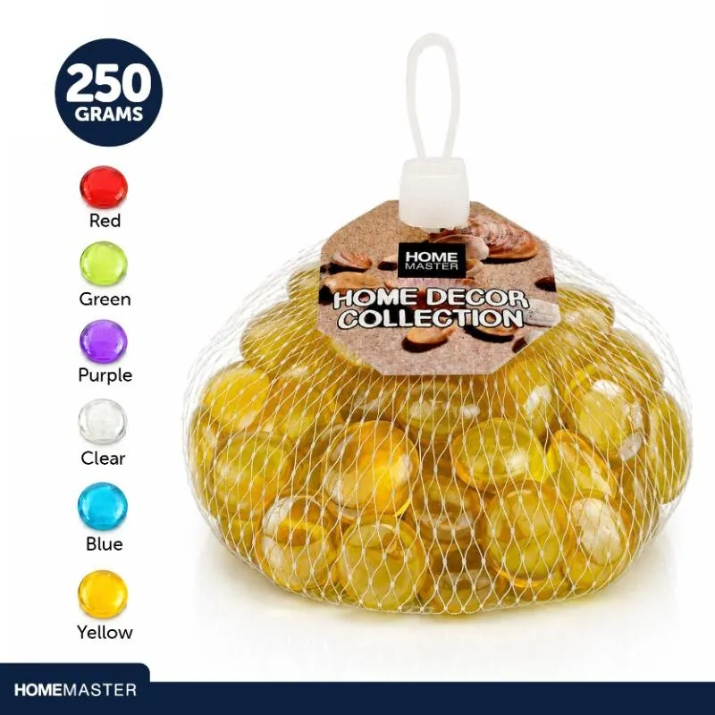 Decorative Glass Pebble Stones- 6 Assorted Colours 250g – image 4
