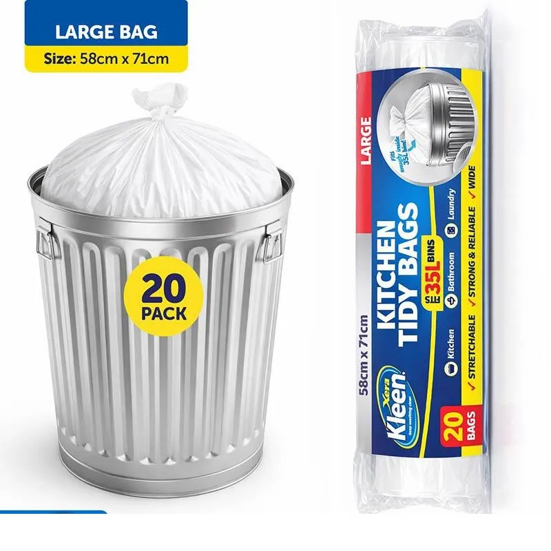 Garbage Bags Kitchen Tidy 35l - 20pk - 58cm X 71cm - White – image 3