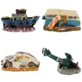 Fish Aquarium Novelty Ornament 4 Assorted Designs (Plane, Car, Van, Boat)- Sizes Vary – image 4