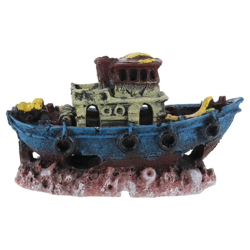 Fish Aquarium Novelty Ornament 4 Assorted Designs (Plane, Car, Van, Boat)- Sizes Vary – image 2