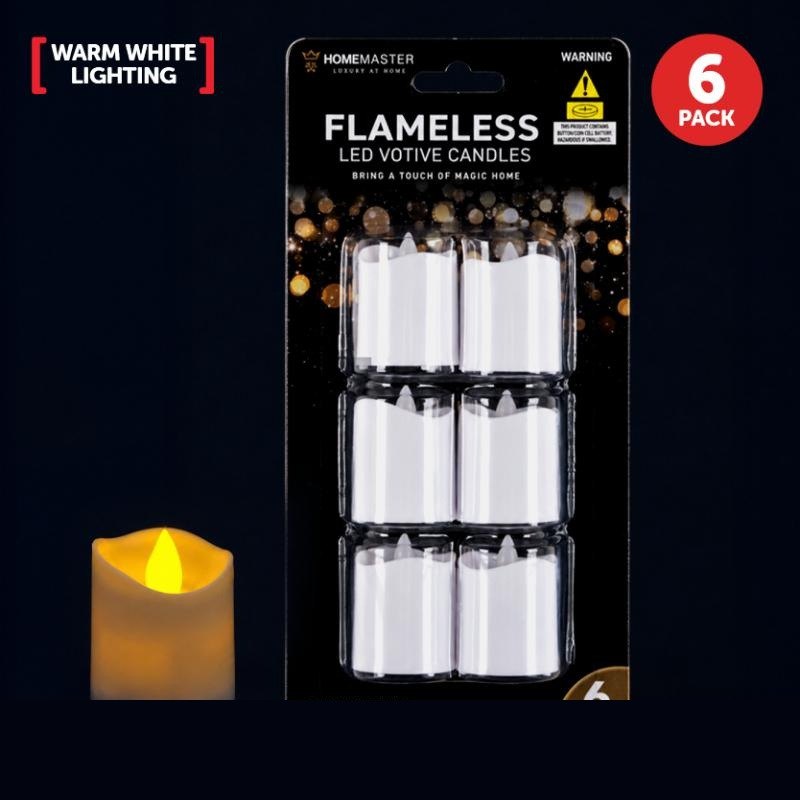 LED Votive Candles 4.8cm, 6 Pack