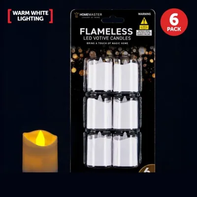 LED Votive Candles 4.8cm, 6 Pack