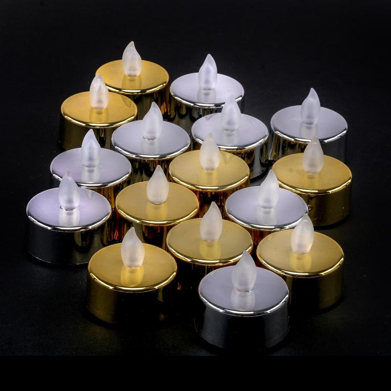 Metallic LED Tealight Candles, Gold or Silver (8 Pack) — photo 2 of 4