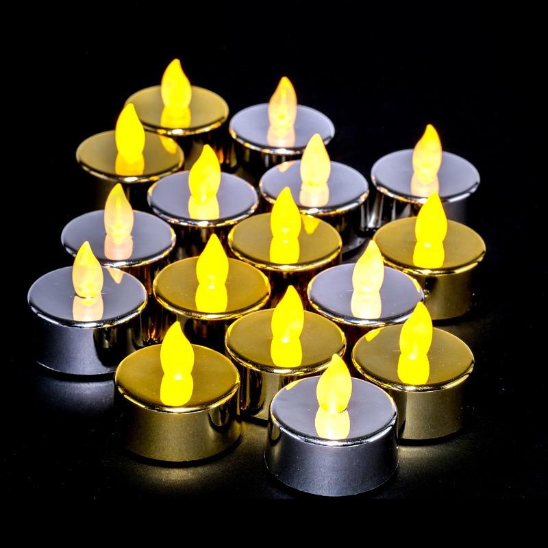 Metallic LED Tealight Candles, Gold or Silver (8 Pack) — photo 3 of 4