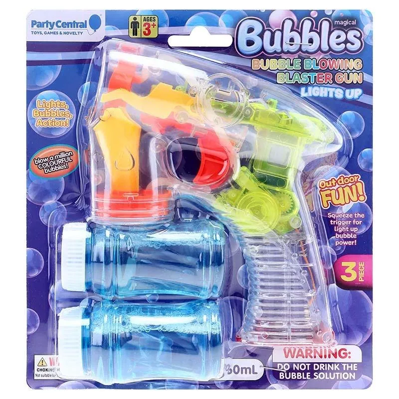 Bubble Gun Battery Operated with Lights Includes: Gun & 2 X 60ml Solution Requires: 3x AAA Batteries (Not Included) – image 4