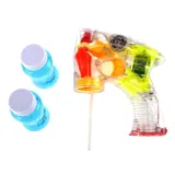 Bubble Gun Battery Operated with Lights Includes: Gun & 2 X 60ml Solution Requires: 3x AAA Batteries (Not Included) – image 1