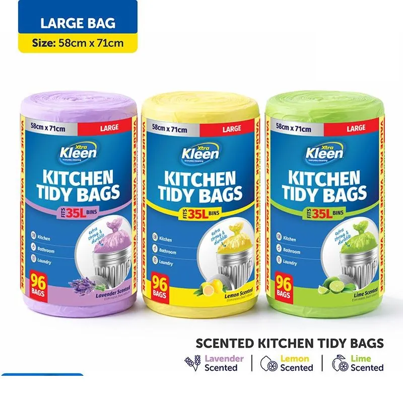 Garbage Bags Assorted Scents Kitchen Tidy 35l - 96pk - 58cm X 71cm - Lavender, Lemon, Lime – image 3