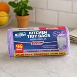 Garbage Bags Assorted Scents Kitchen Tidy with Handle Bulk 27l - 96pk - 51cm X 65cm - Lavender, Lemon, Lime – image 1