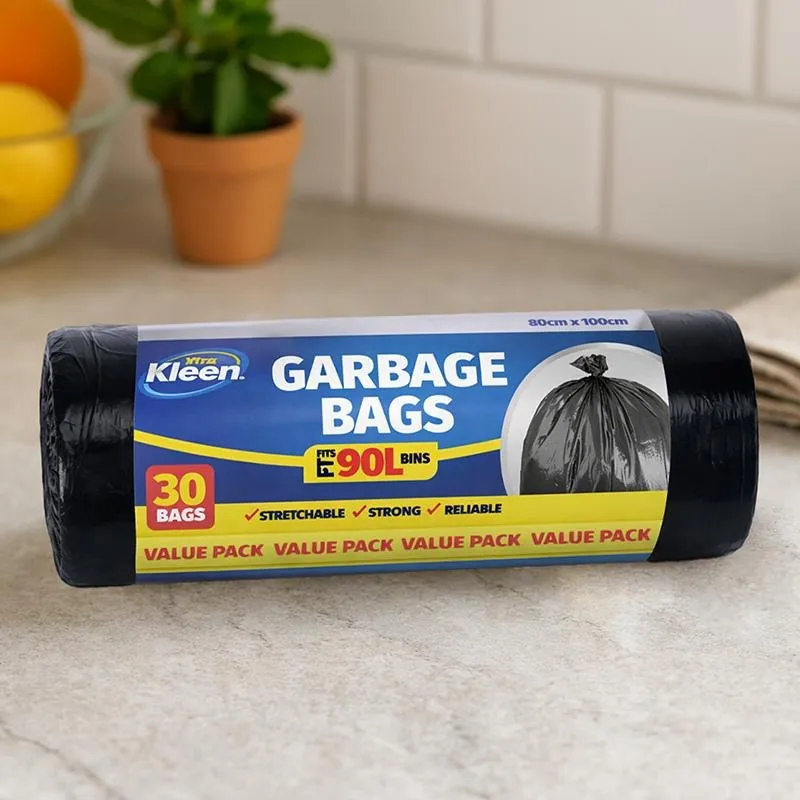 Garbage Bags Multi-Purpose 90l - 30pk - 80cm X 100cm - Black – image 2