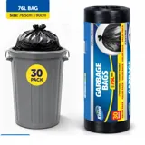 Garbage Bags Multi-Purpose 76l - 30pk - 76.5cm X 90cm - Black – image 3