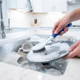 Dish Brush with Scraper 24cm Non-Scratch Tpr – image 2