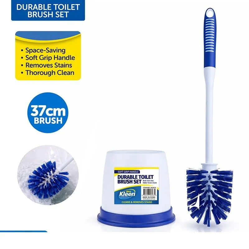 Toilet Brush with Soft Grip Handle & Holder - (Brush: 37cm X 8cm X 8cm) (Holder: 10.4cm X 12.2cm) – image 4