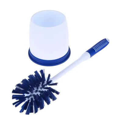 Toilet Brush with Soft Grip Handle & Holder - (Brush: 37cm X 8cm X 8cm) (Holder: 10.4cm X 12.2cm)