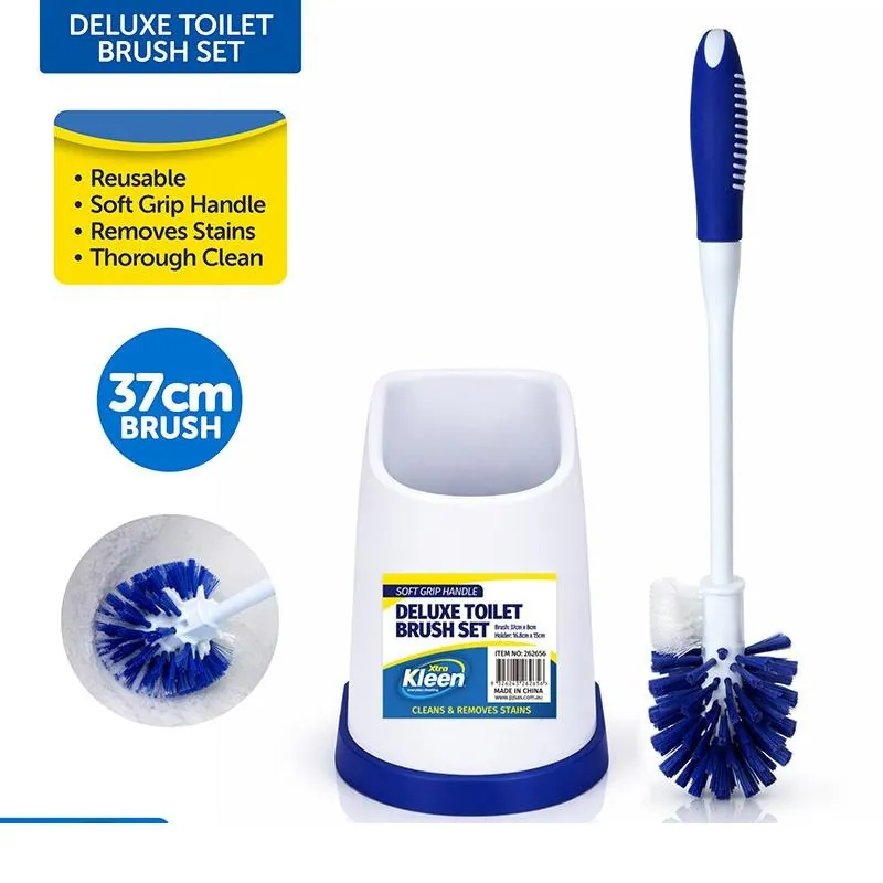 Deluxe Toilet Brush with Soft Grip Handle & Holder - (Brush: 37cm X 8cm X 8cm) (Holder: 16.8cm X 15cm X 12.2cm) – image 4
