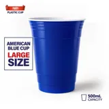 Drinkware & Partyware Plastic Cup Reusable 500ml American Blue – image 3