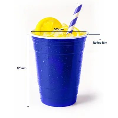 Drinkware & Partyware Plastic Cup Reusable 500ml American Blue