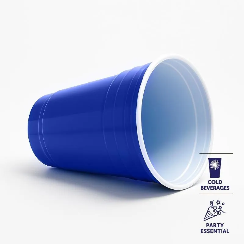 Drinkware & Partyware Plastic Cup Reusable 500ml American Blue – image 2
